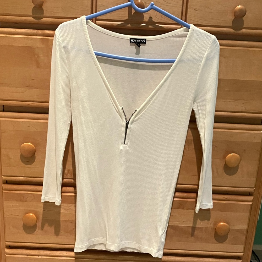 Express Small White Long Sleeve Shirt